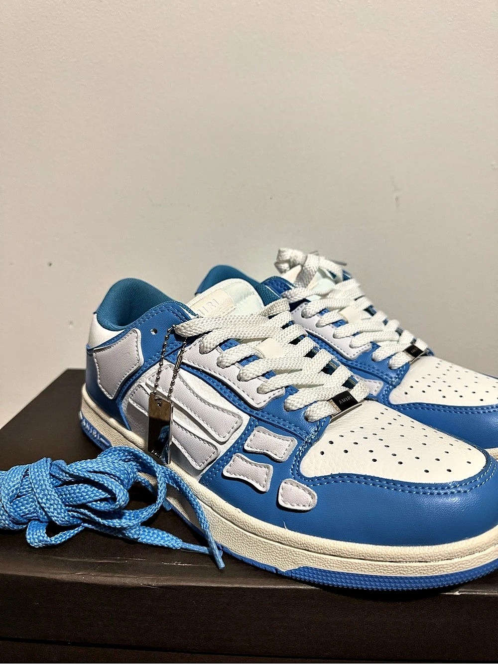 AMIRI Skel Top Low White Blue Sneakers